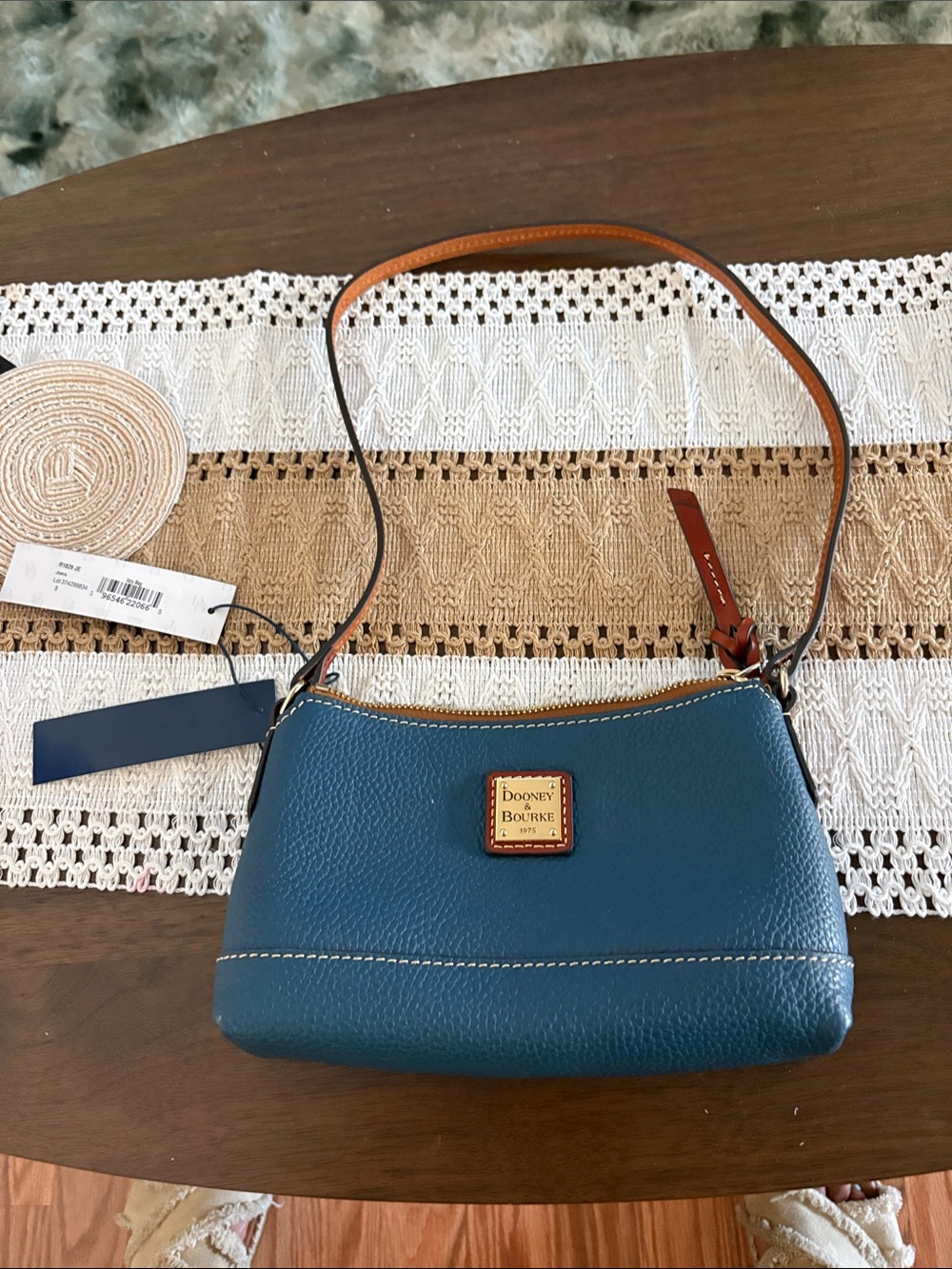 Dooney & Bourke Teal Pebble Leather Shoulder Bag